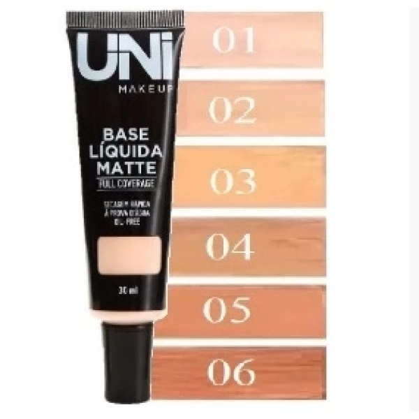 BASE - LÍQUIDA - FULL COVERAGE - UNI MAKEUP - 30ML - 6 TONS