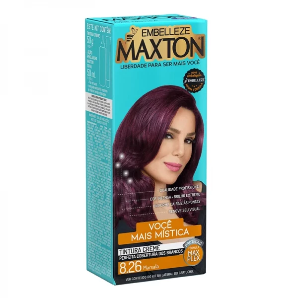 TINTA MAXTON - COR MARSALA 8.26 - EMBELLEZE - 50 ml