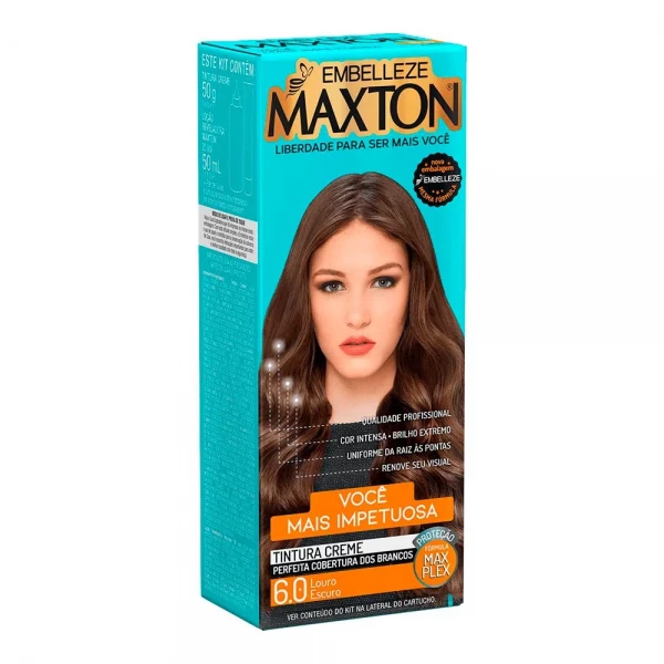 TINTA MAXTON - COR LOURO ESCURO 6.0 - EMBELLEZE - 50 ml