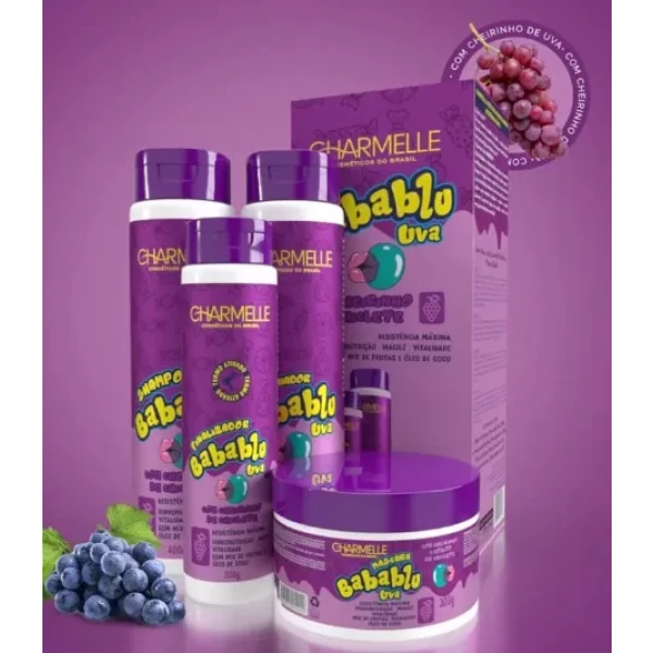 KIT CAPILAR BABABLU - UVA - CHARMELLE - 4 ITENS