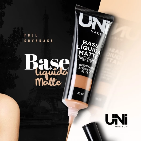 BASE - LÍQUIDA - FULL COVERAGE - UNI MAKEUP - 30ML - 6 TONS