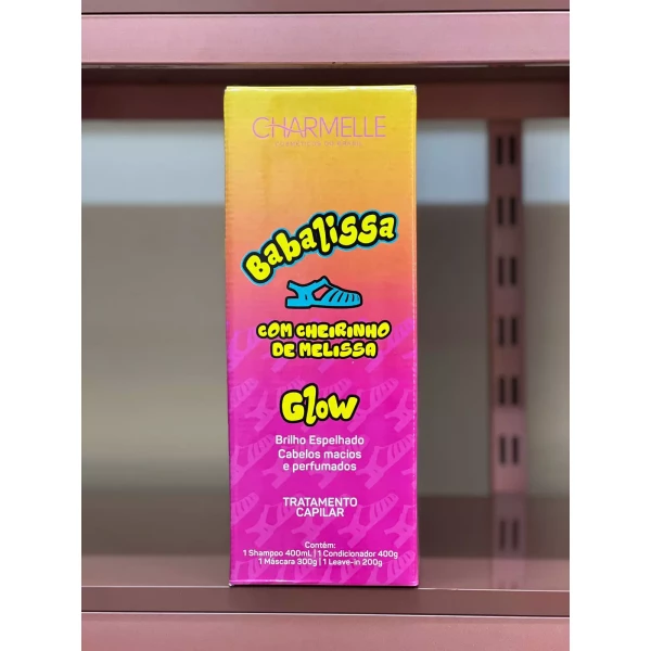 KIT CAPILAR BABALISSA - CHEIRINHO DE MELISSA - CHARMELLE - GLOW - 4 ITENS