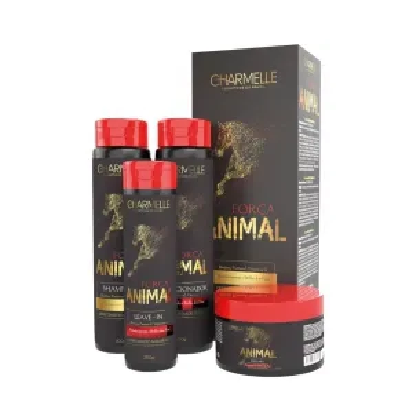 KIT CAPILAR CHARMELLE - FORÇA ANIMAL - 4 ITENS