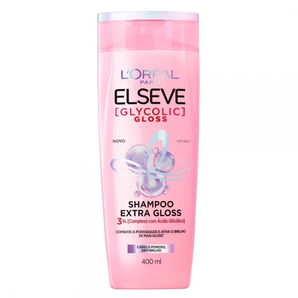 SHAMPOO GLYCOLIC GLOSS - LOREAL PARIS ELSEVE - 400ml