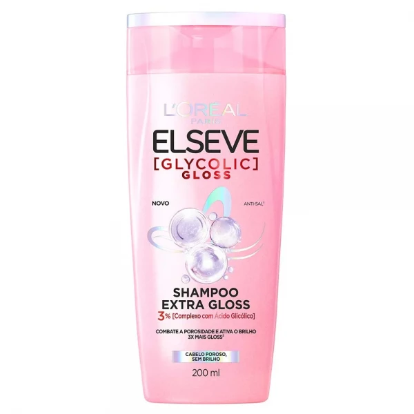 SHAMPOO GLYCOLIC GLOSS - LOREAL PARIS ELSEVE - 200ml