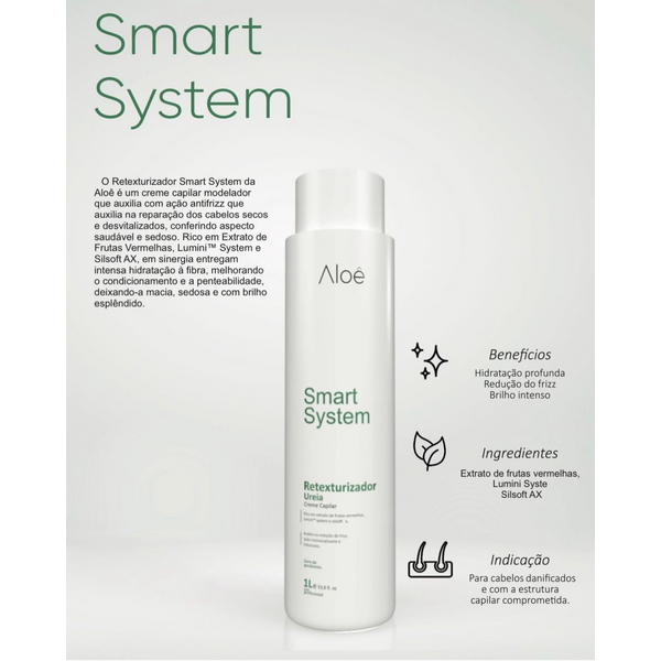 CREME CAPILAR - SMART SYSTEM - RETEXTURIZADOR UREIA - ALOÊ - 1L
