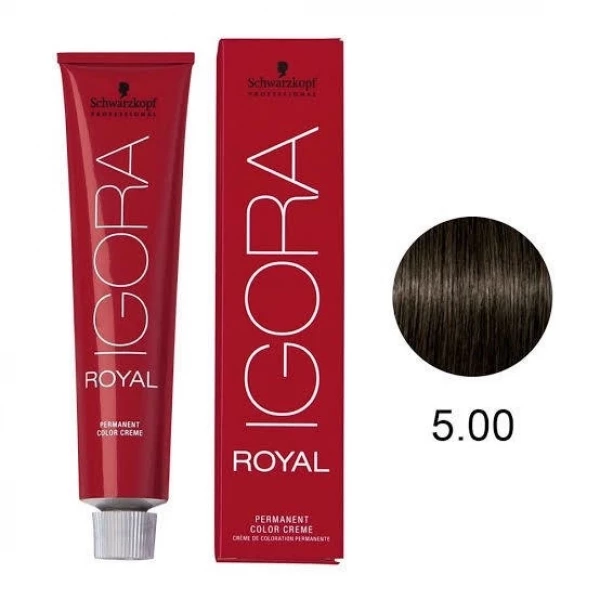 IGORA ROYAL - TINTA PARA CABELO - 5.00 - CASTANHO CLARO NATURAL EXTRA - SCHWARZKOPF PROFESSIONAL - 60G