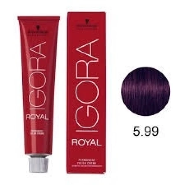 IGORA ROYAL - TINTA PARA CABELO - 5.99 - CASTANHO CLARO VIOLETA EXTRA - SCHWARZKOPF PROFESSIONAL - 60G