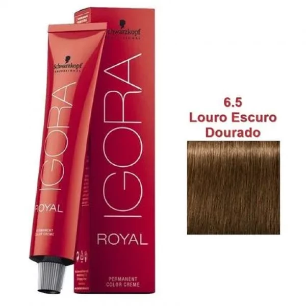 IGORA ROYAL - TINTA PARA CABELO - 6.5 - LOURO ESCURO DOURADO - SCHWARZKOPF PROFESSIONAL - 60G