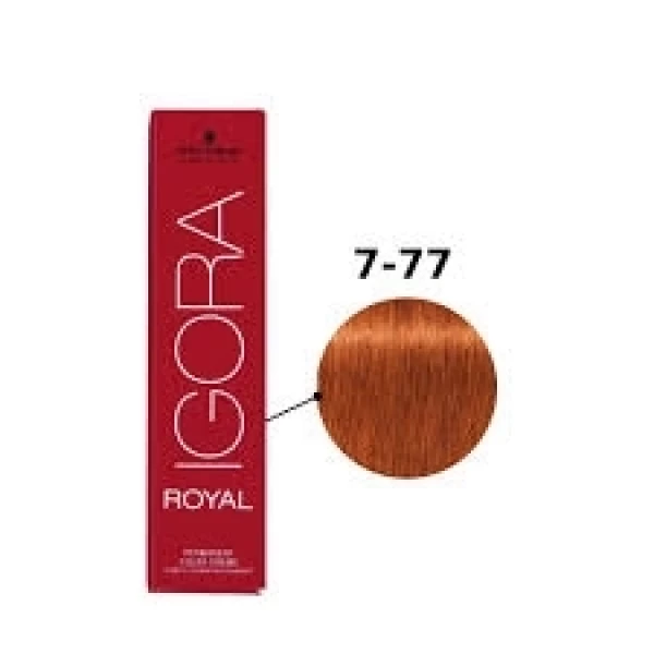 IGORA ROYAL - TINTA PARA CABELO - 7.77 - LOURO MÉDIO COBRE EXTRA - SCHWARZKOPF PROFESSIONAL - 60G