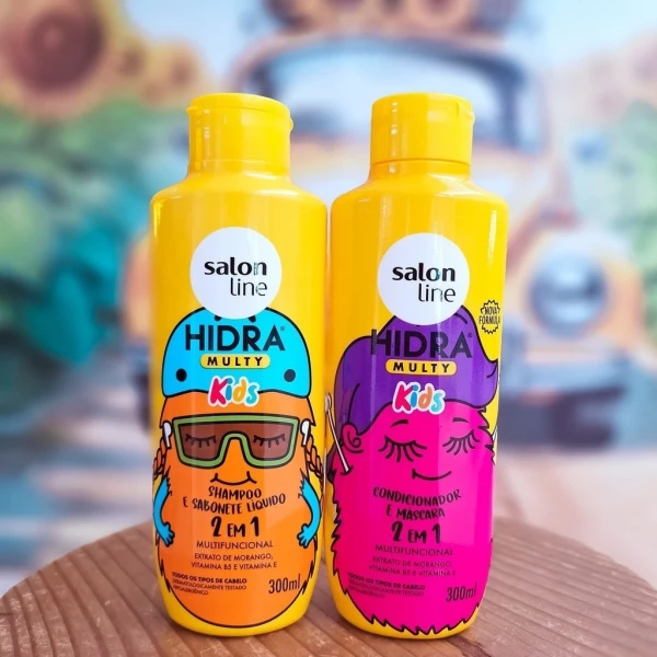 KIT SHAMPOO E CONDICIONADOR - HIDRA MULTY KIDS - SALON LINE - 300 ML CADA