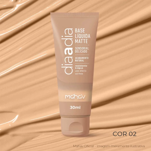 BASE - LÍQUIDA - MATTE - DIA A DIA - MAHAV - 30ML - COR 02
