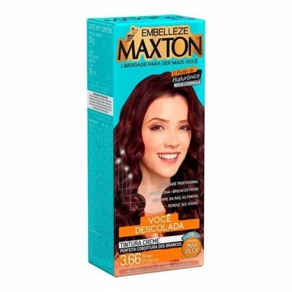 TINTA MAXTON - COR ACAJU PÚRPURA  3.66 - EMBELLEZE - 50 ml