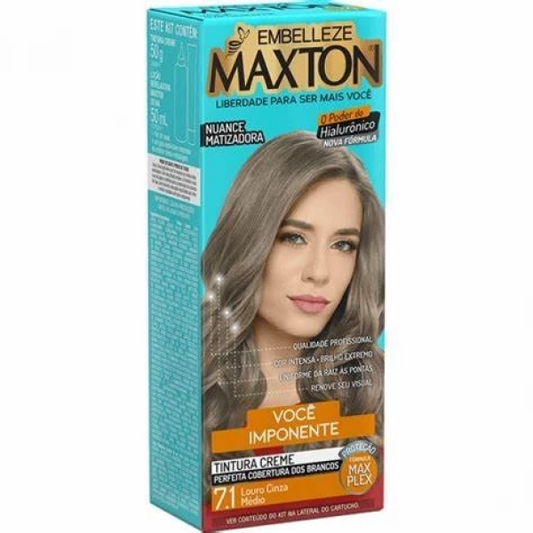 TINTA MAXTON - COR LOURO CINZA MÉDIO 7.1 - EMBELLEZE - 50 ml