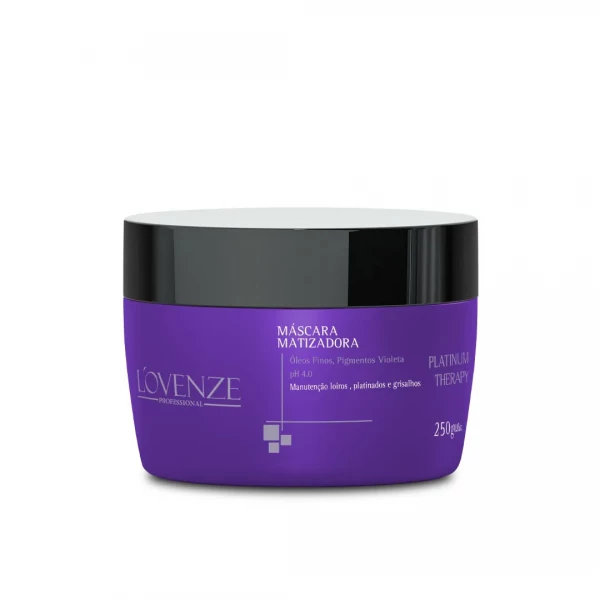 MÁSCARA PLATINUM THERAPY  - ÓLEO DE ARGAN/ MANTEIGA DE KARITÉ - MATIZADORA E ACIDIFICANTE - LOVENZE - 250g