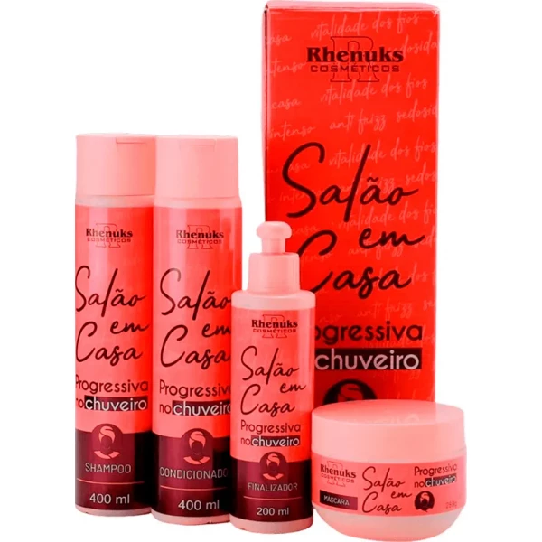 PROGRESSIVA NO CHUVEIRO - 4 ITENS - RHENUKS COSMÉTICOS - SALÃO EM CASA