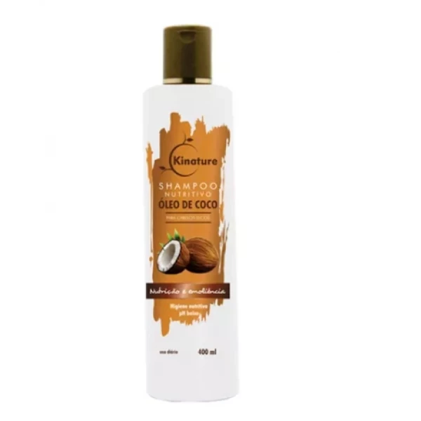 SHAMPOO NUTRITIVO - ÓLEO DE COCO - KINATURE - 400 ML