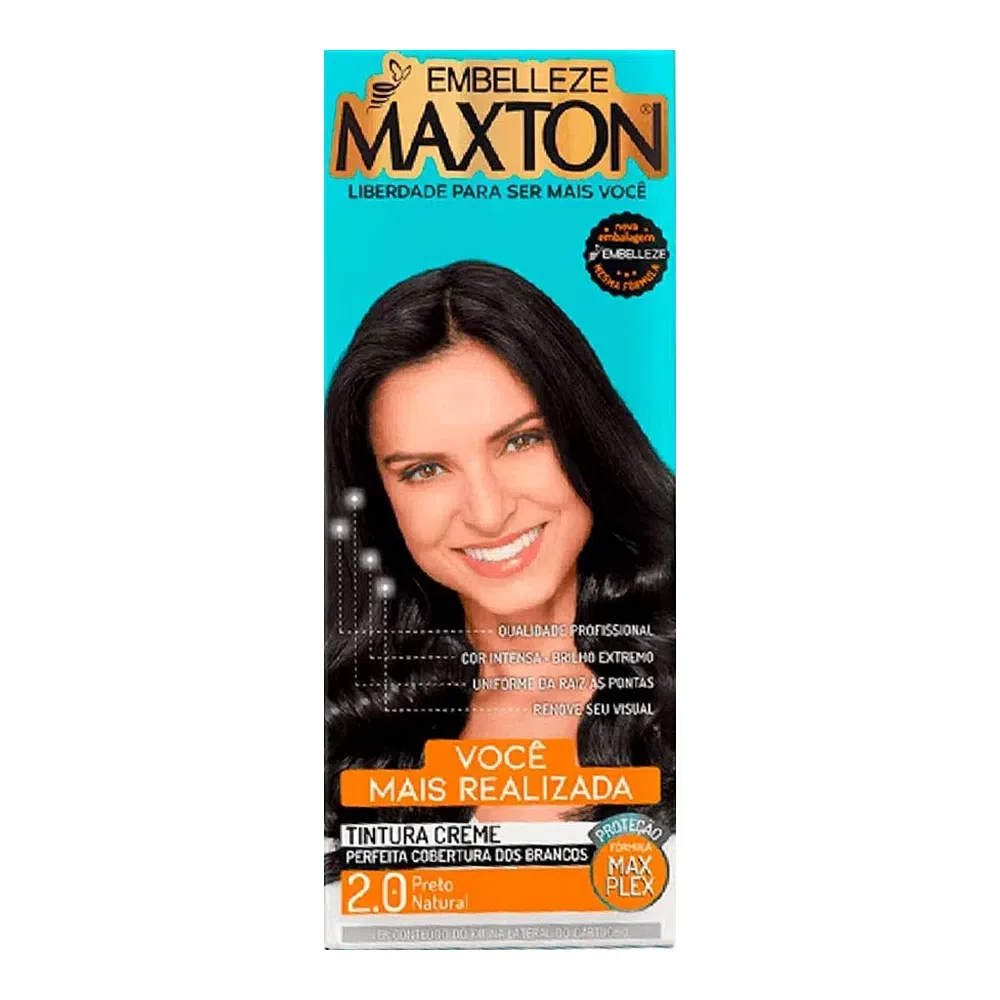 TINTA MAXTON - COR PRETO NATURAL 2.0  - EMBELLEZE - 50 ml