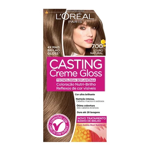 LORÉAL PARIS - TINTA PARA CABELO  - COR 700.  LOURO NATURAL - CASTING CREME GLOSS - SEM AMÔNIA  - 40ml