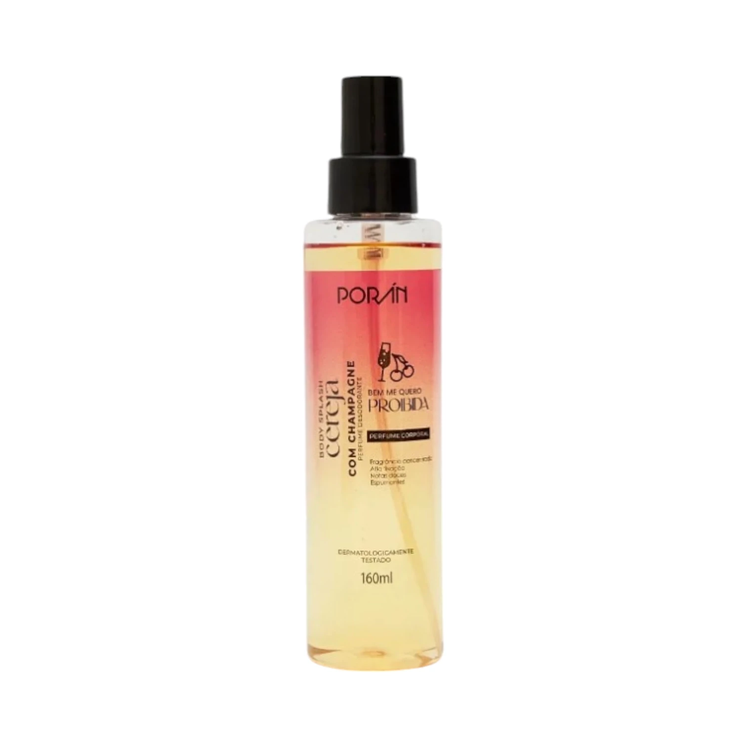 BODY SPLASH - CEREJA COM CHAMPAGNE - BEM ME QUERO PROIBIDA - PORAN - 160 ML
