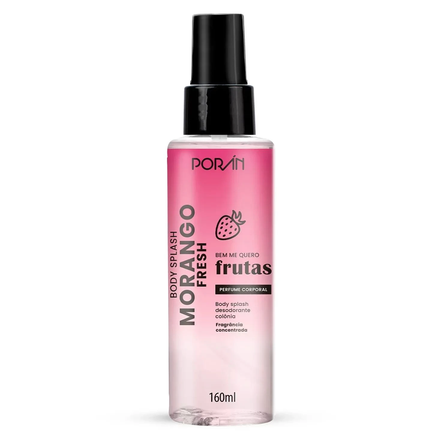 BODY SPLASH - MORANGO - BEM ME QUERO FRUTAS - PORAN - 160 ML