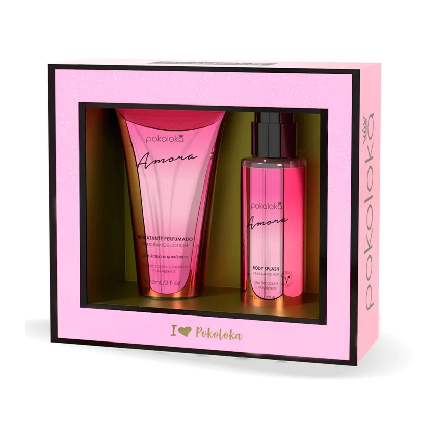 KIT - HIDRATANTE E BODY SPLASH AMORA - POKOLOKA - 60ML 