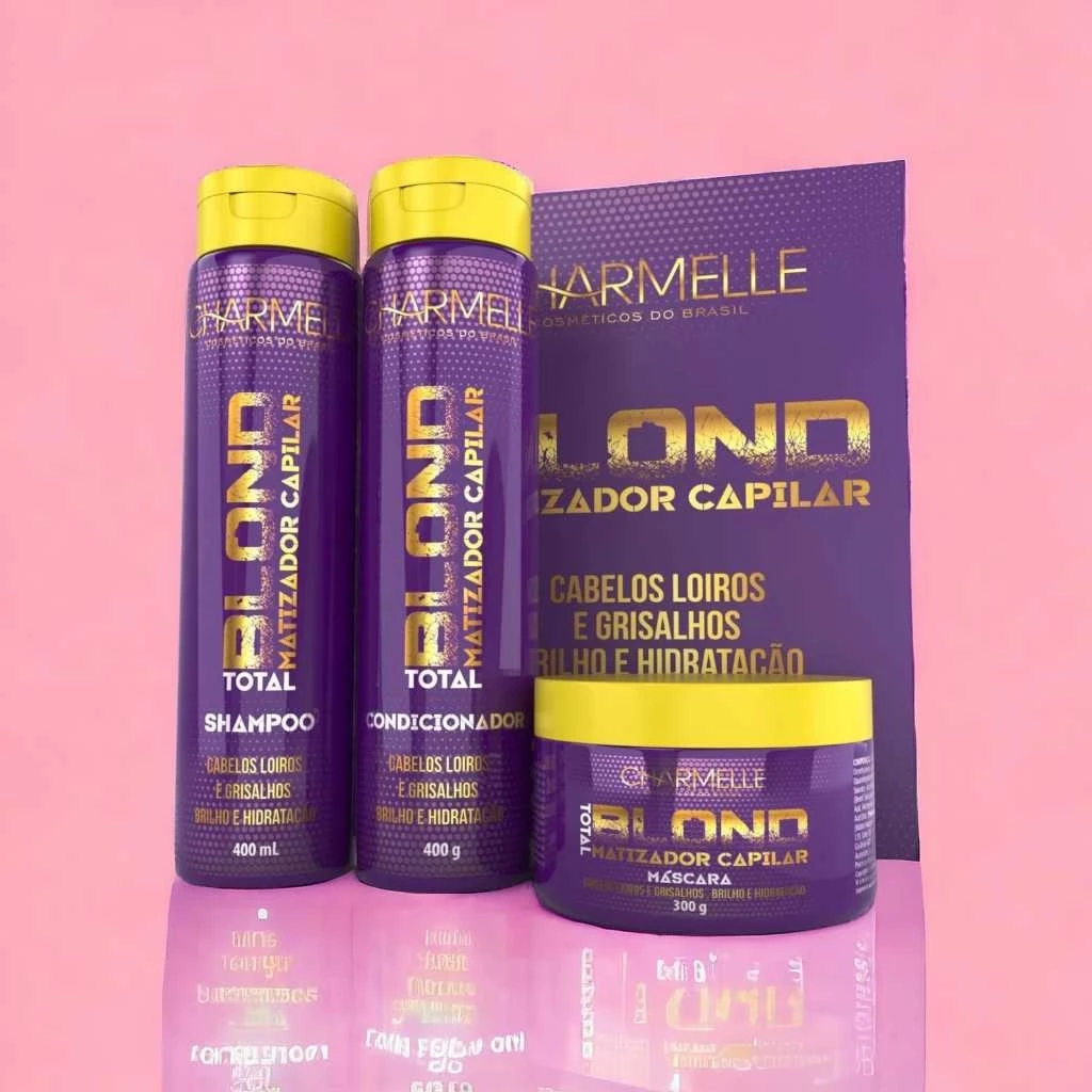 KIT CAPILAR CHARMELLE - TOTAL BLOND - MATIZADOR CAPILAR - 3 ITENS