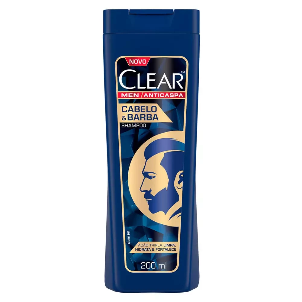 SHAMPOO - CLEAR MEN ANTICASPA - CABELO & BARBA - 200ML