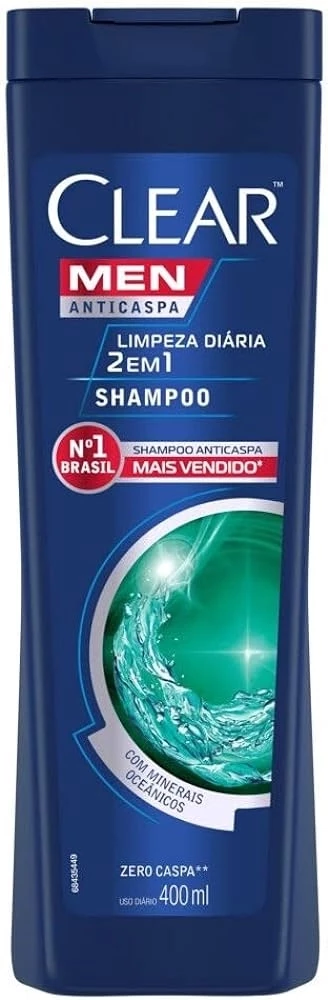 SHAMPOO - CLEAR MEN ANTICASPA - LIMPEZA DIÁRIA 2 EM 1 - 200ML