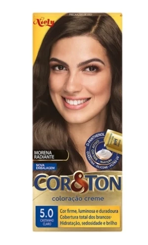COR&TON - TINTA PARA CABELO - 5.0 CASTANHO CLARO - NIELY - 50G