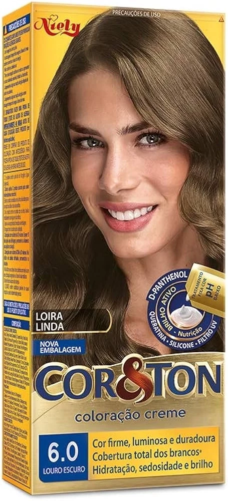 COR&TON - TINTA PARA CABELO - 6.0 LOURO ESCURO - NIELY - 50G