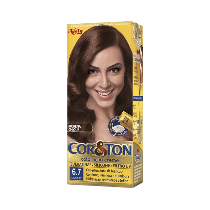 COR&TON - TINTA PARA CABELO - 6.7 CHOCOLATE - NIELY - 50G