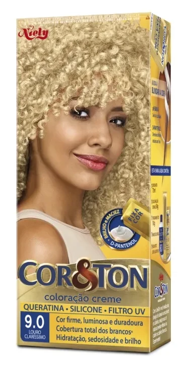 COR&TON - TINTA PARA CABELO - 9.0 LOURO CLARÍSSIMO - NIELY - 50G