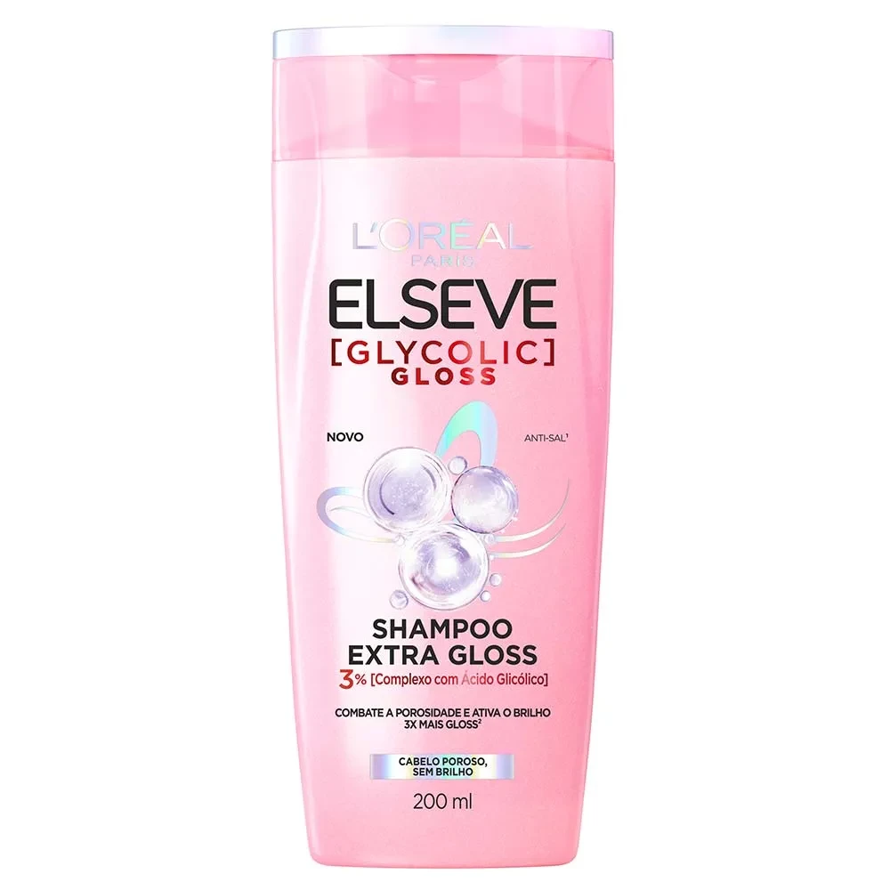 SHAMPOO GLYCOLIC GLOSS - LOREAL PARIS ELSEVE - 200ml