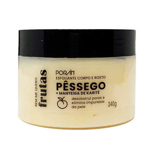 ESFOLIANTE - PÊSSEGO - CORPO E ROSTO - BEM ME QUERO FRUTAS - PORAN - 240 G