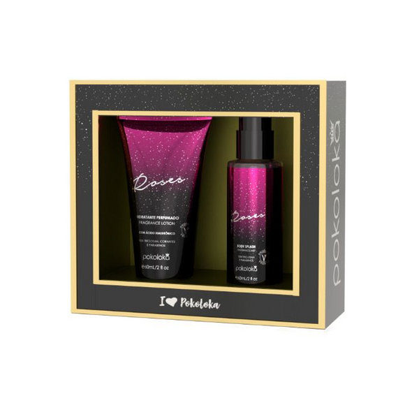KIT - HIDRATANTE E BODY SPLASH ROSES - POKOLOKA - 60ML