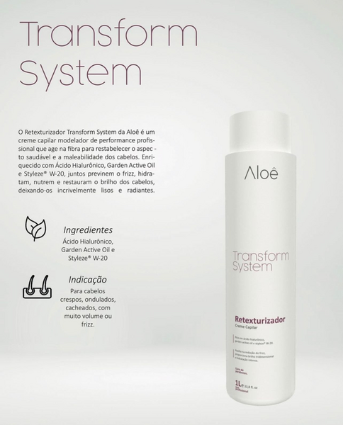 CREME CAPILAR - TRANSFORM SYSTEM - RETEXTURIZADOR ÁCIDO HIALURÔNICO - 1L