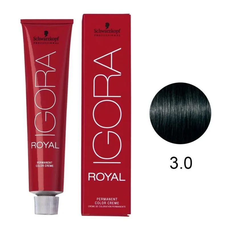 IGORA ROYAL - TINTA PARA CABELO - 3.0 - CASTANHO ESCURO NATURAL - SCHWARZKOPF PROFESSIONAL - 60G