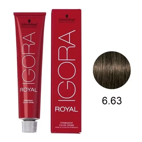 IGORA ROYAL - TINTA PARA CABELO - 6.63 - LOURO ESCURO CHOCOLATE MATE - SCHWARZKOPF PROFESSIONAL - 60G