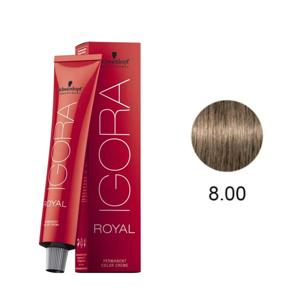 IGORA ROYAL - TINTA PARA CABELO - 8.00 - LOURO CLARO NATURAL EXTRA - SCHWARZKOPF PROFESSIONAL - 60G