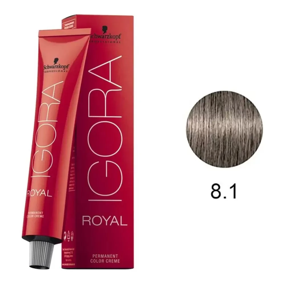 IGORA ROYAL - TINTA PARA CABELO - 8.1 - LOURO CLARO CENDRÉ  - SCHWARZKOPF PROFESSIONAL - 60G