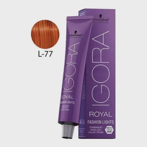 IGORA ROYAL FASHION LIGHTS - TINTA PARA CABELO - L.77 - COBRE INTENSO - SCHWARZKOPF PROFESSIONAL - 60G
