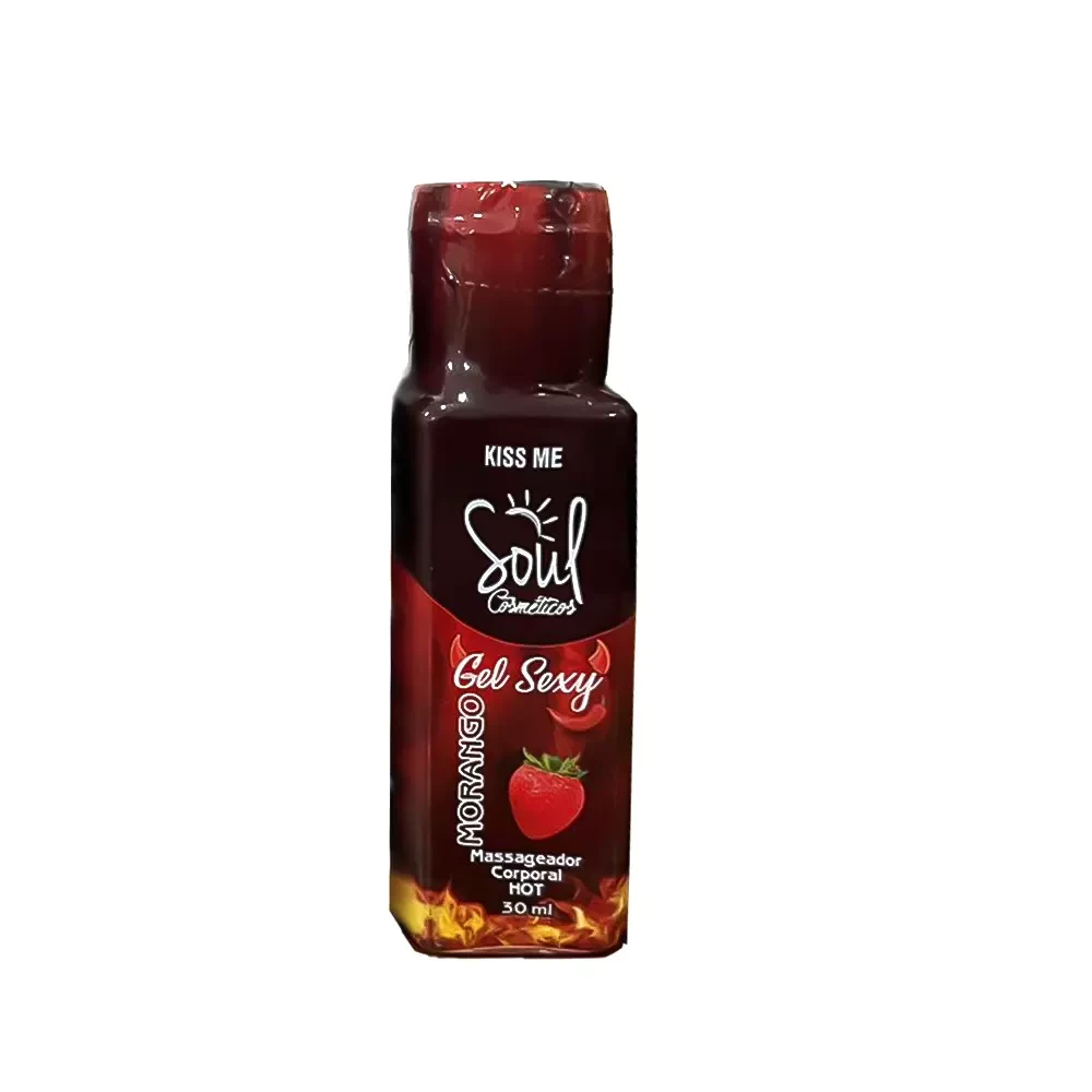 MASSAGEADOR CORPORAL - GEL SEXY - MORANGO - SOUL COSMÉTICOS - 30 ML