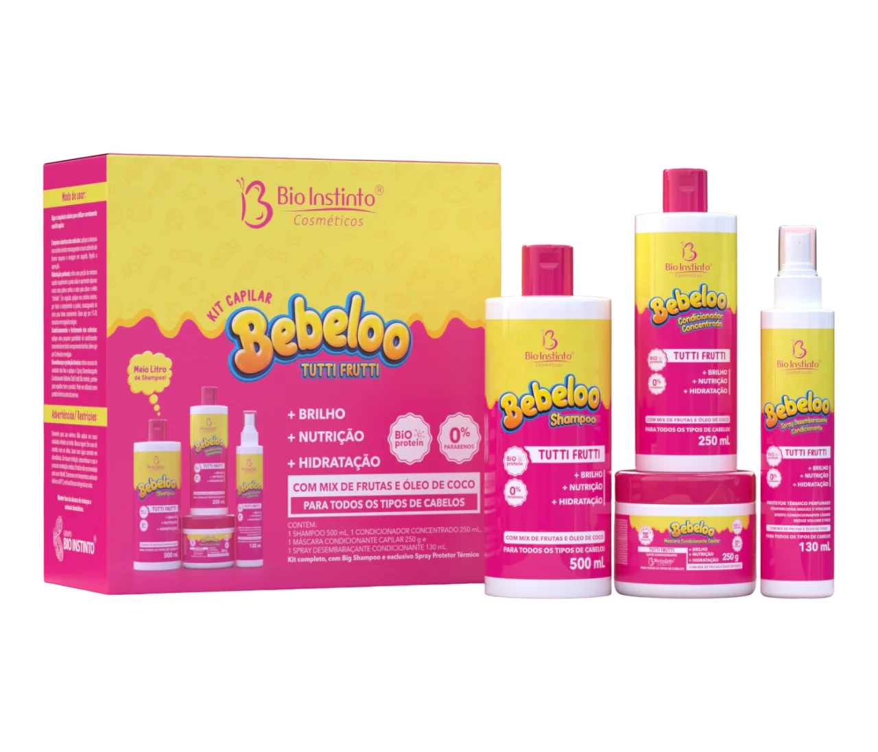 KIT CAPILAR BEBELOO - TUTTI FRUTTI - BIO INSTINTO - 4 ITENS