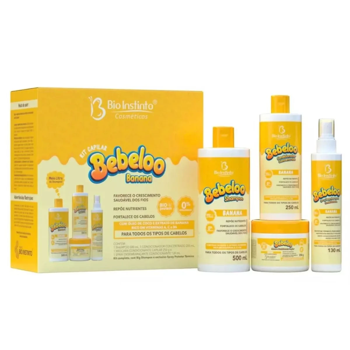 KIT CAPILAR BEBELOO - BANANA - BIO INSTINTO - 4 ITENS