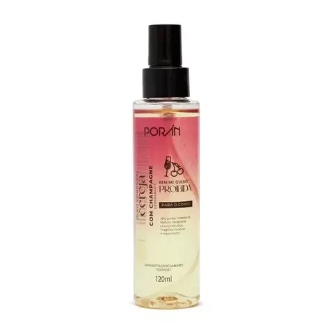 ÓLEO CORPORAL - CEREJA COM CHAMPAGNE - PORAN - BEM ME QUERO PROIBIDA - 120 ML