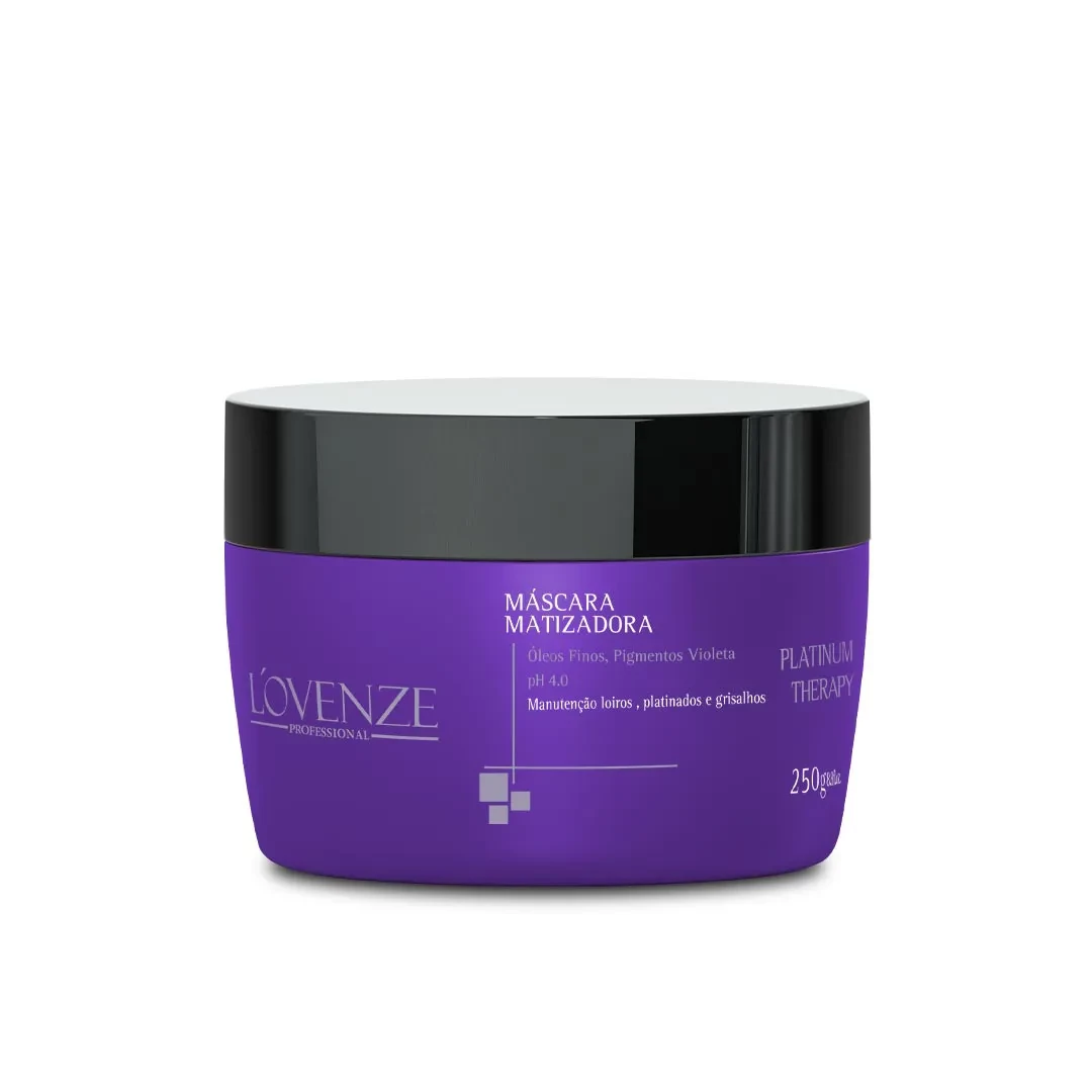 MÁSCARA PLATINUM THERAPY  - ÓLEO DE ARGAN/ MANTEIGA DE KARITÉ - MATIZADORA E ACIDIFICANTE - LOVENZE - 250g