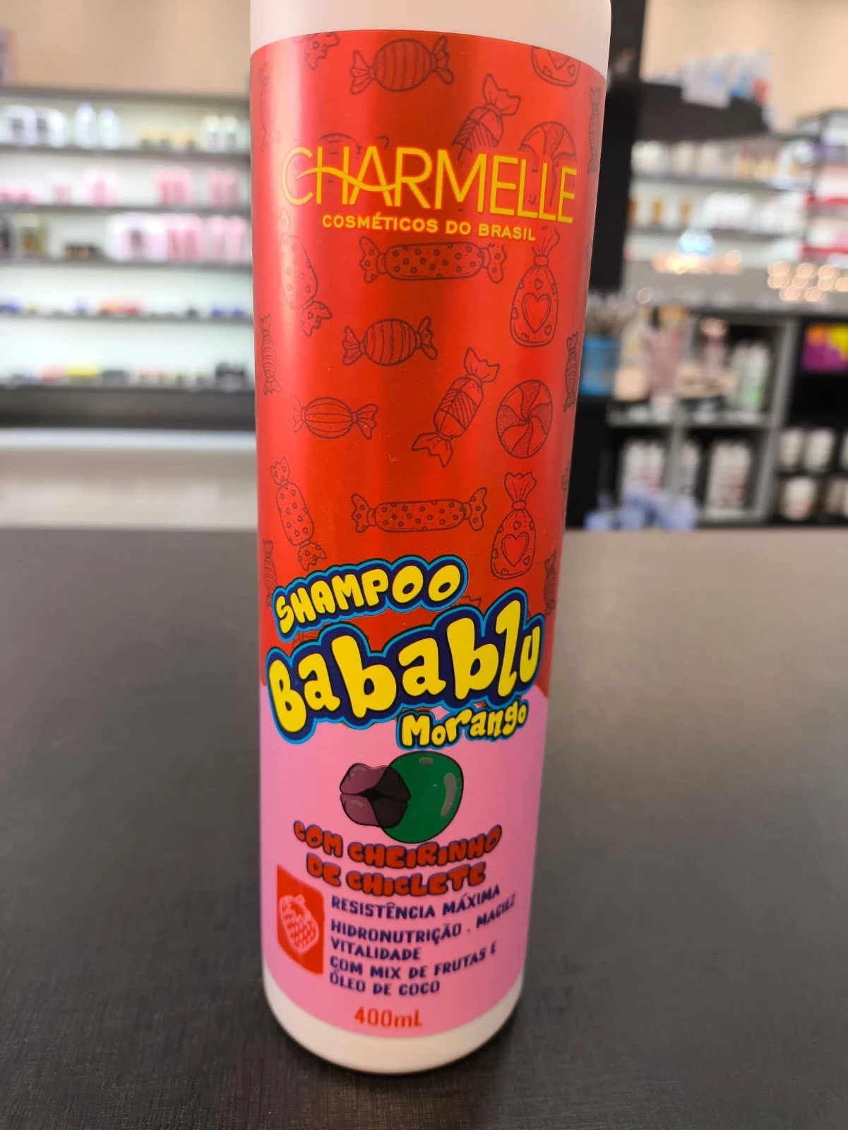 SHAMPOO - BABABLU - MORANGO - CHARMELLE - 400 ML