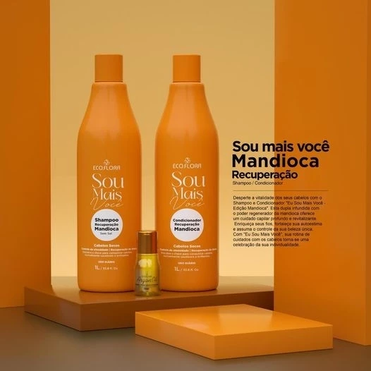 KIT CAPILAR ECOFLORA - SOU MAIS VOCÊ - RECUPERAÇÃO MANDIOCA - 3 ITENS