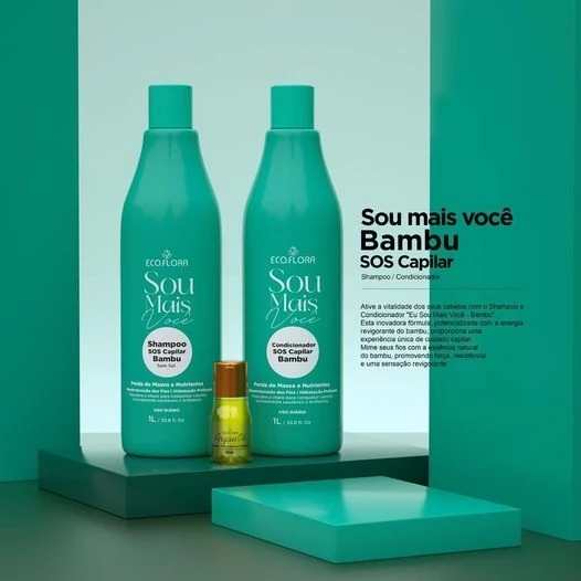 KIT CAPILAR ECOFLORA - SOU MAIS VOCÊ - SOS CAPILAR BAMBU - 3 ITENS